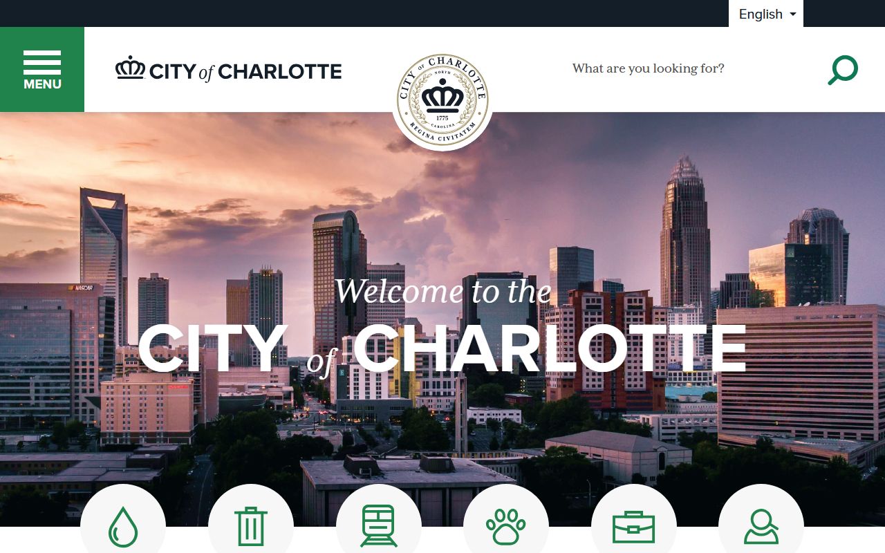 Charlotte city government homepage for public records access