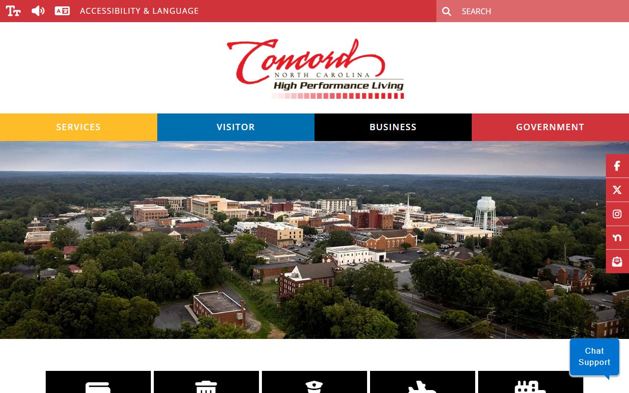 Concord city government homepage for public records requests