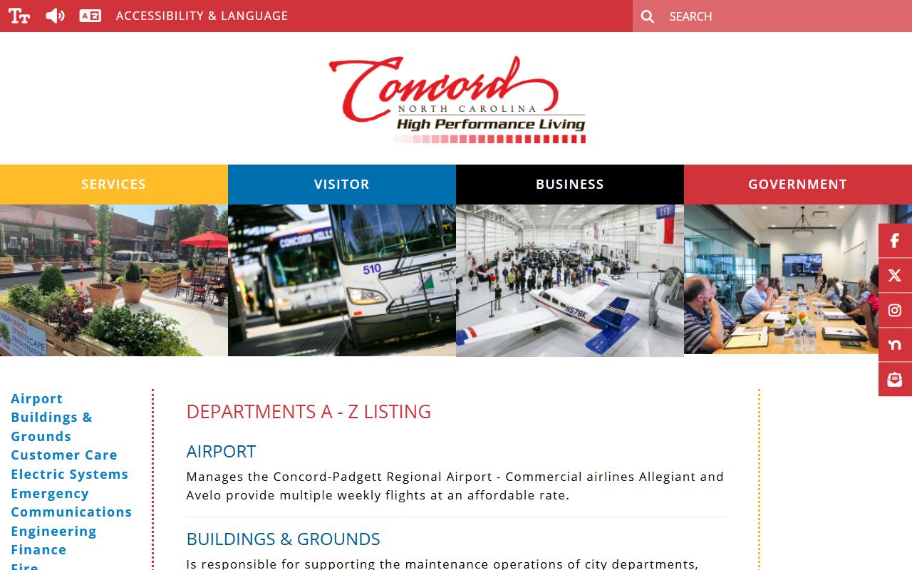 Concord planning and development page for public records