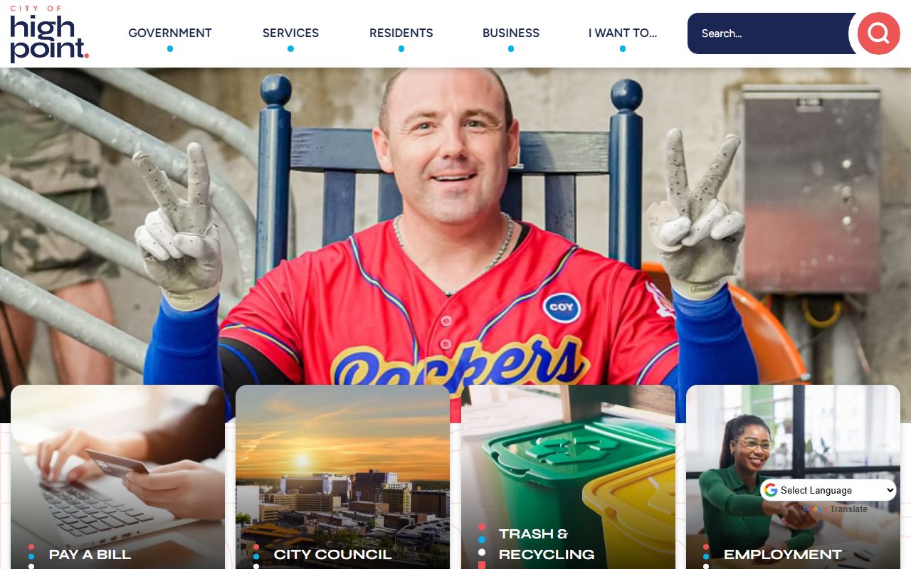 High Point city government homepage for public records access