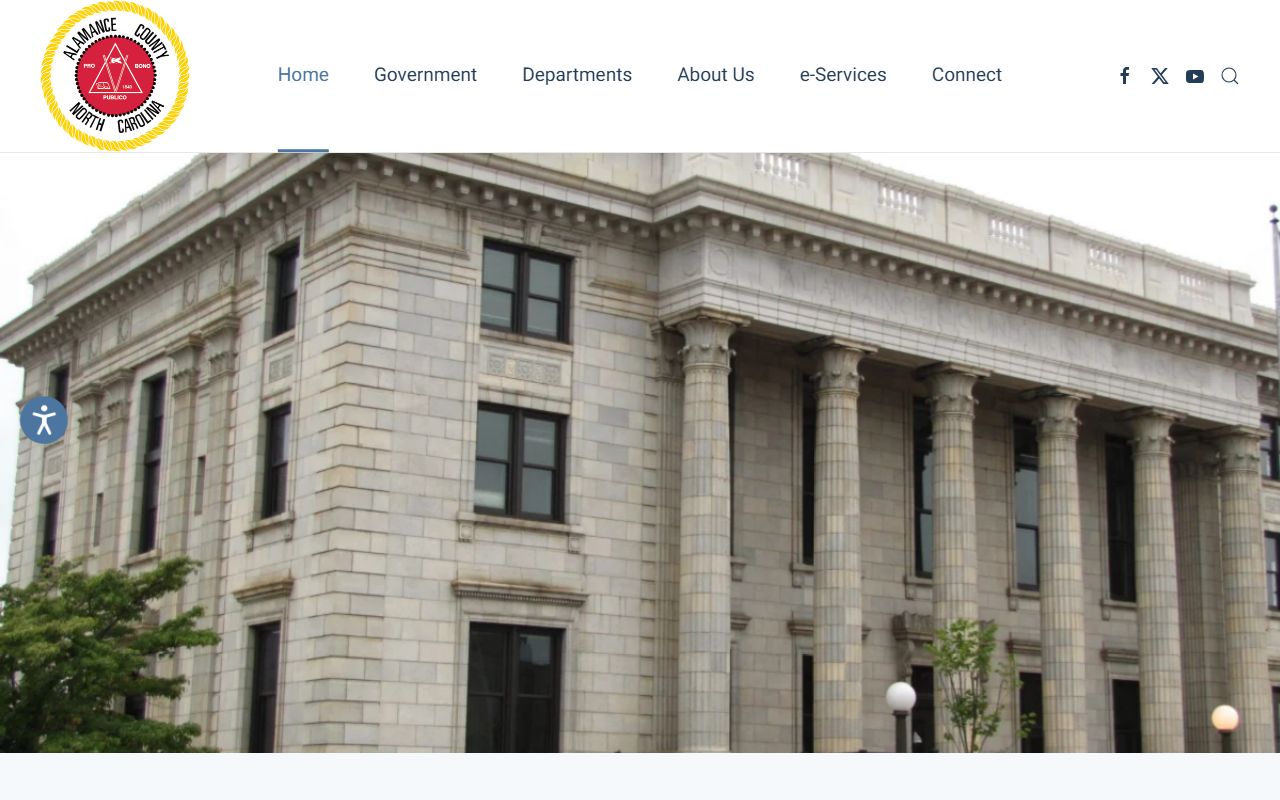 Alamance County public records homepage in North Carolina