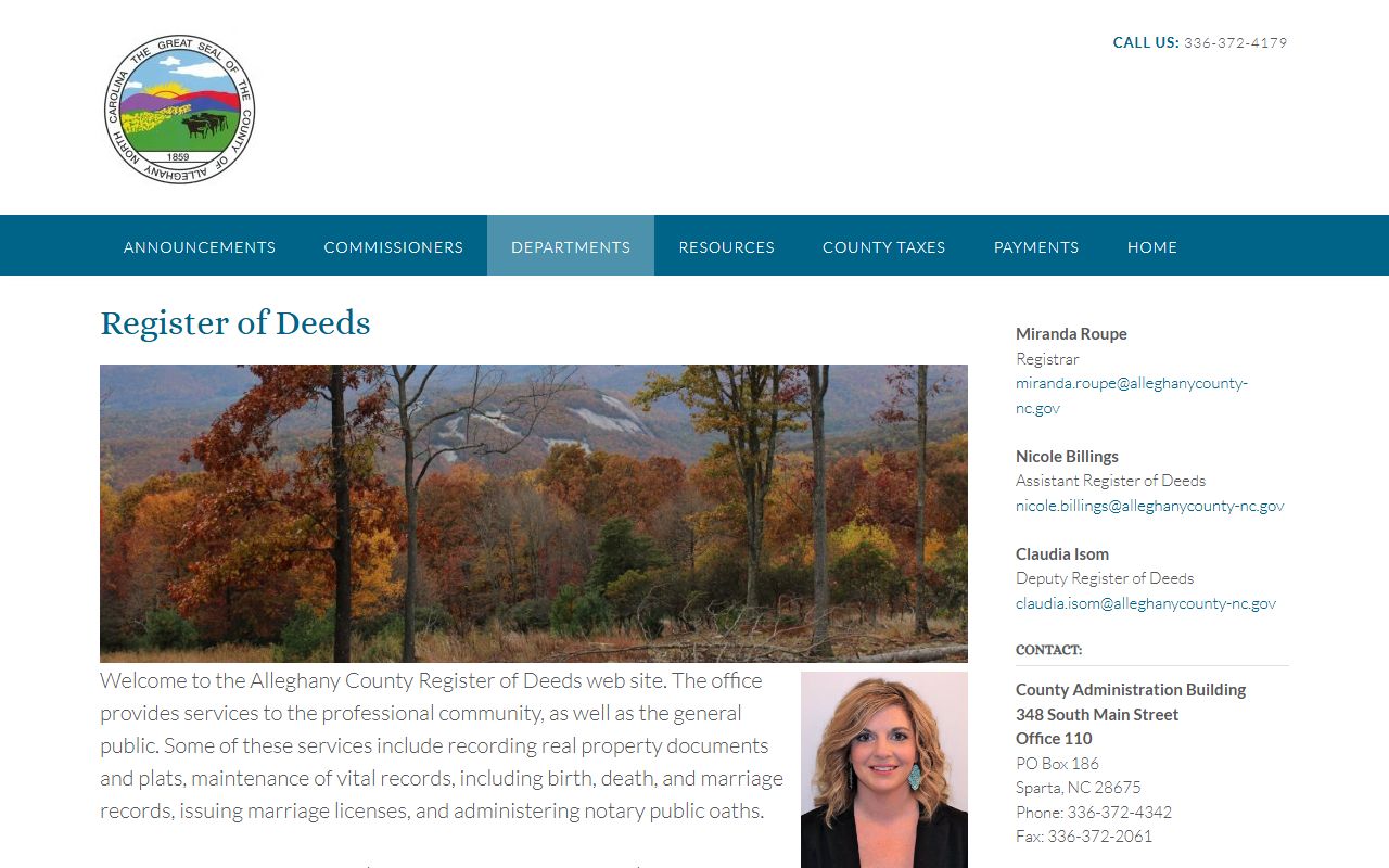 Alleghany County Register of Deeds public records in North Carolina