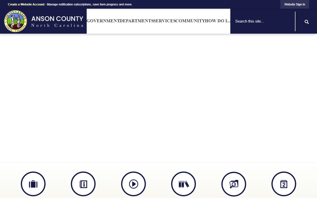Anson County public records homepage in North Carolina