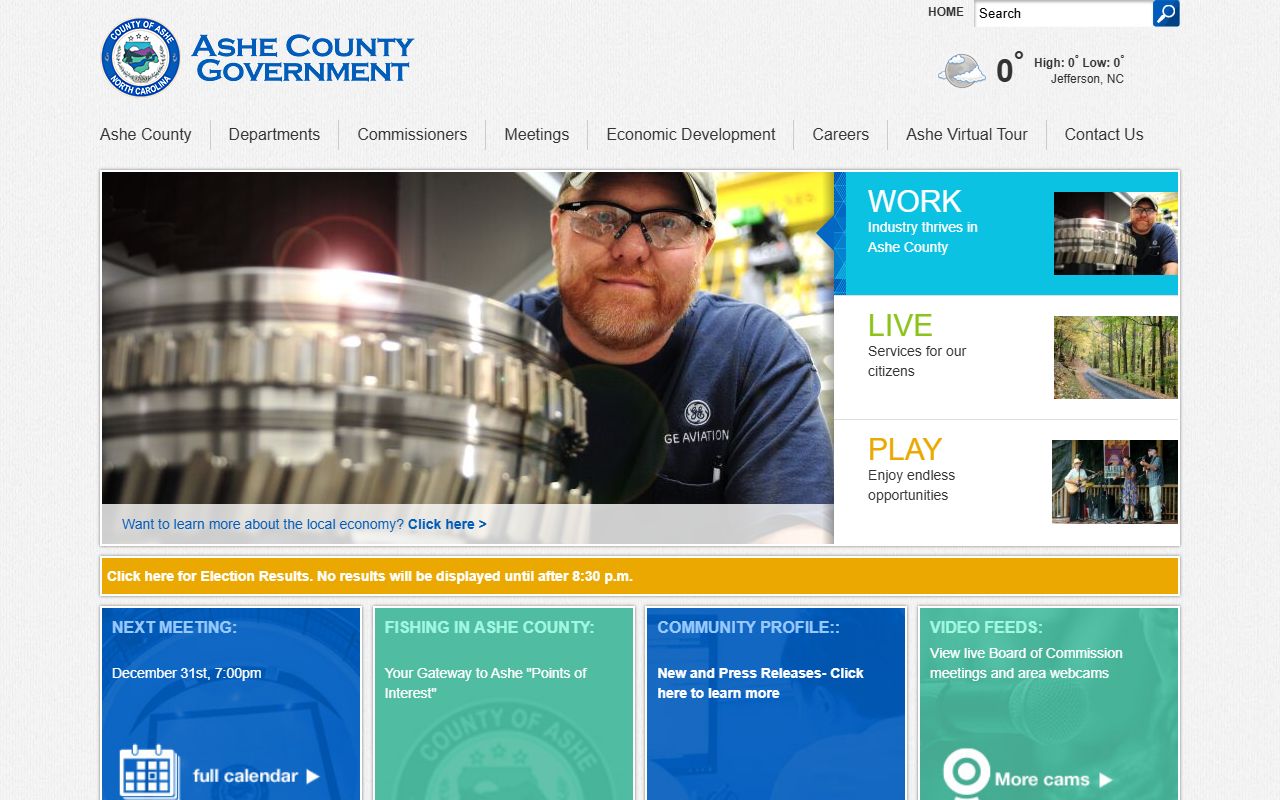 Ashe County public records homepage in North Carolina