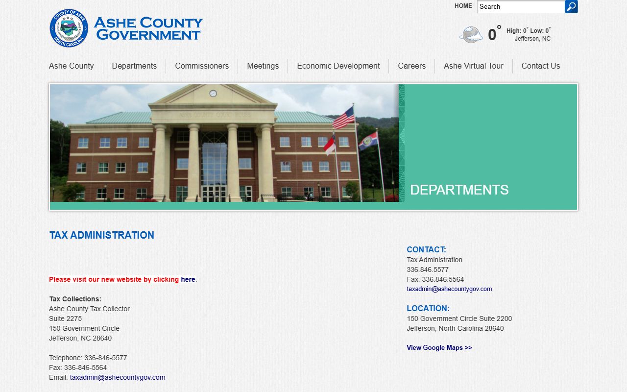 Ashe County tax administration public records in North Carolina