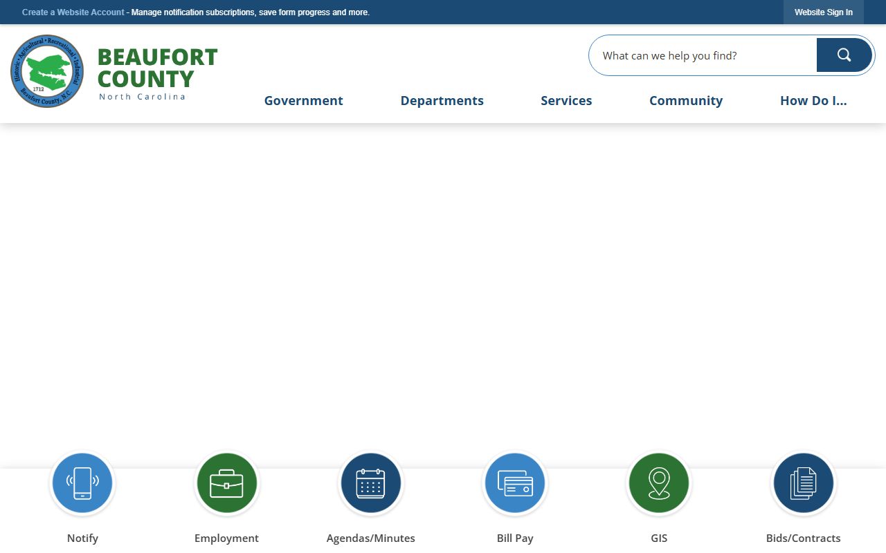 Beaufort County public records homepage in North Carolina