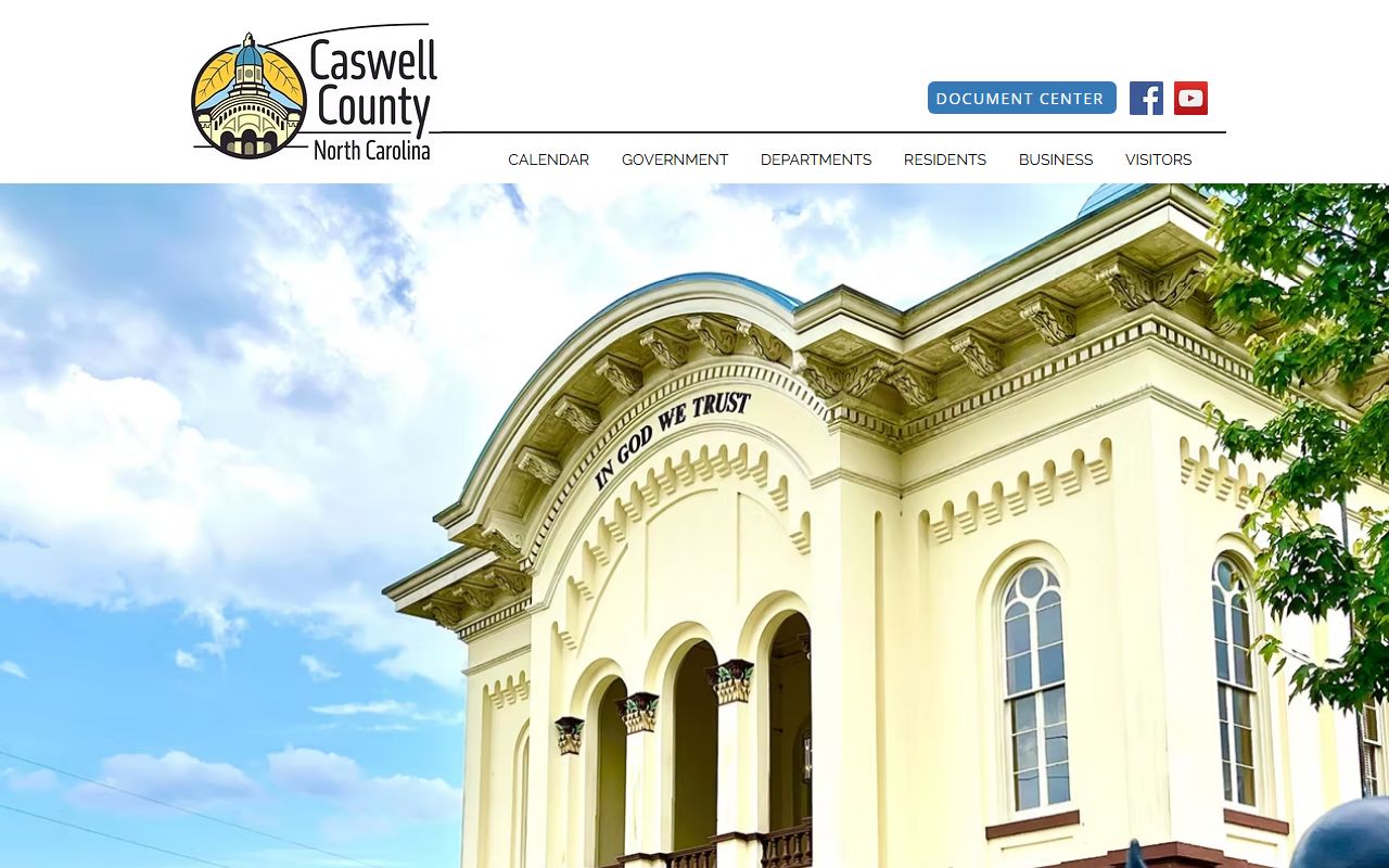 Caswell County public records homepage in North Carolina