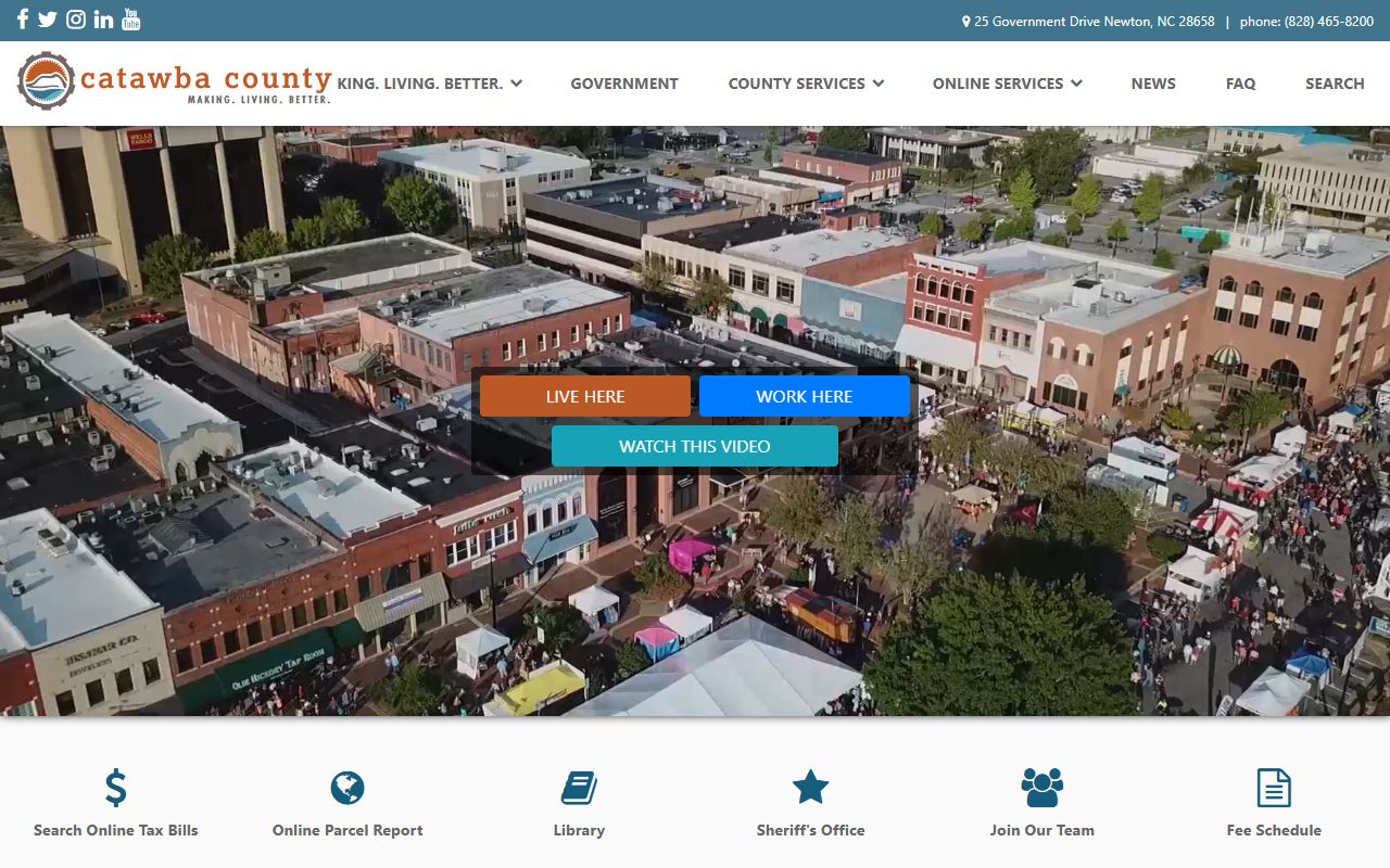 Catawba County government homepage for public records in North Carolina