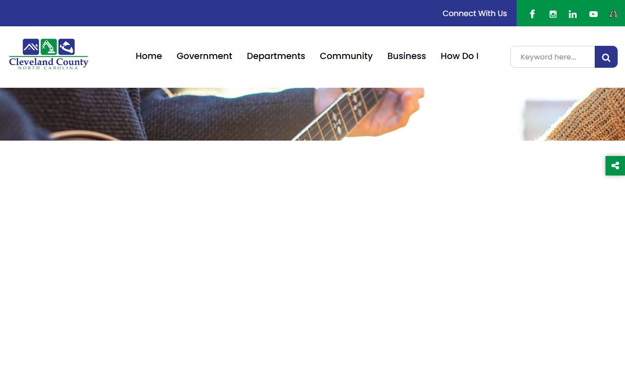 Cleveland County government homepage for public records in North Carolina