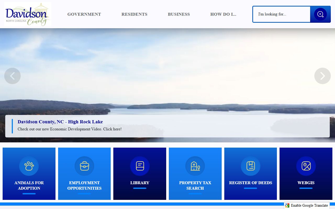 Davidson County government homepage for public records in Lexington North Carolina