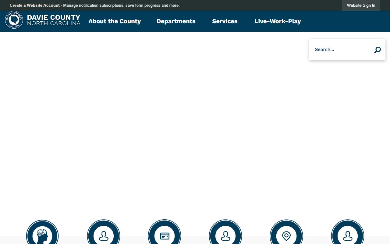 Davie County government homepage for public records in North Carolina
