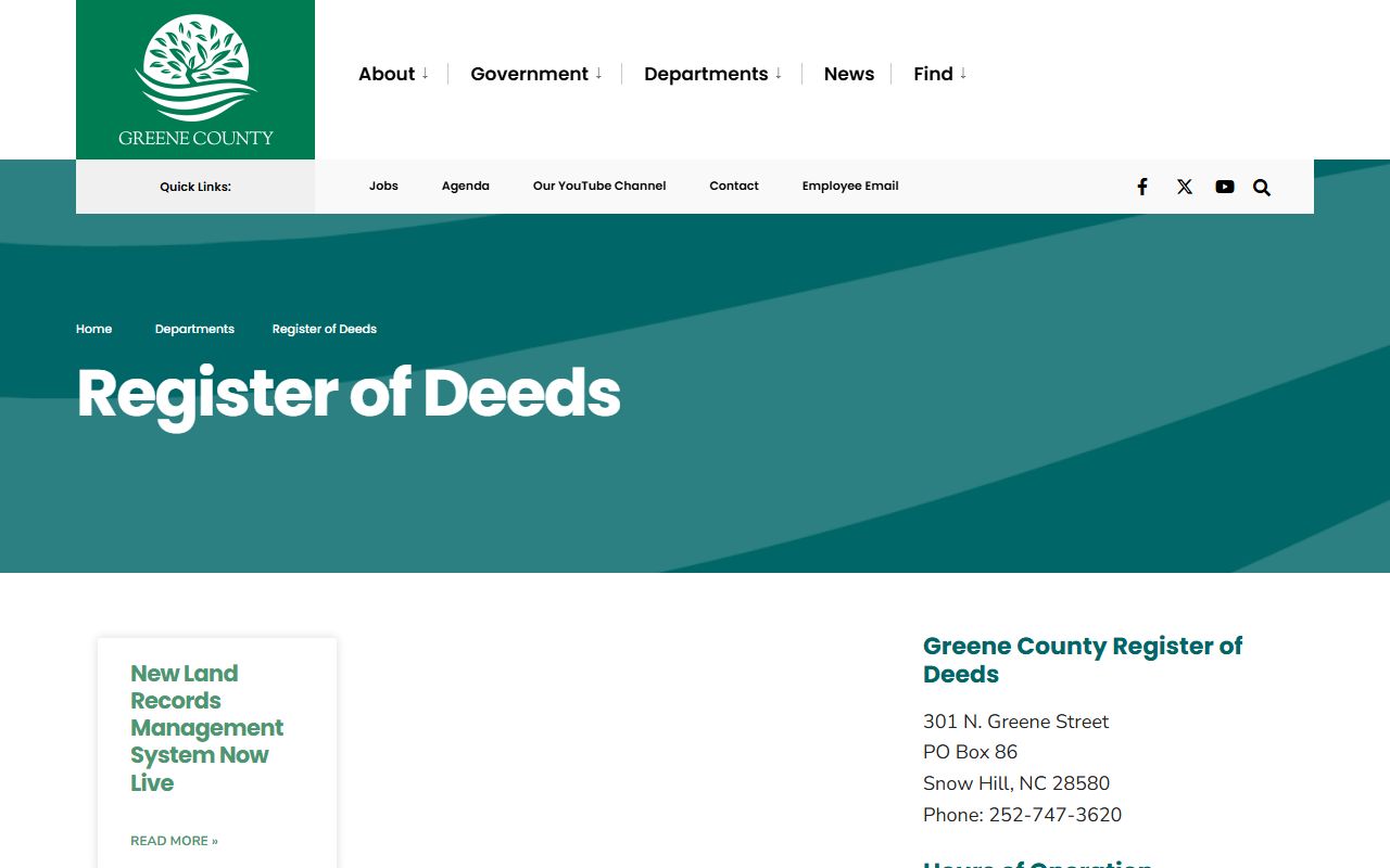 Greene County public records register of deeds