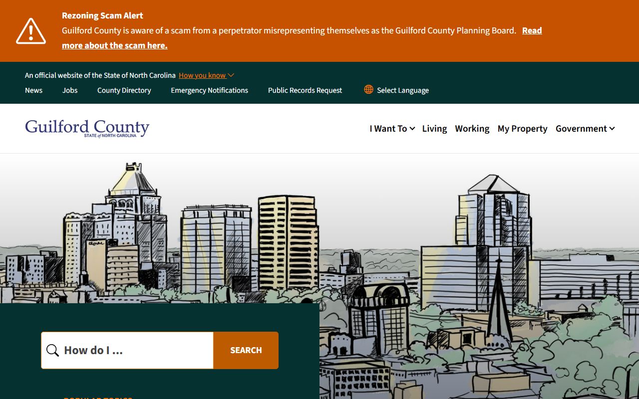 Guilford County public records homepage