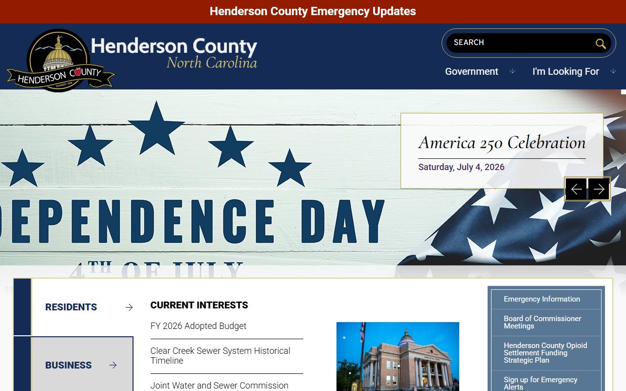 Henderson County public records government homepage