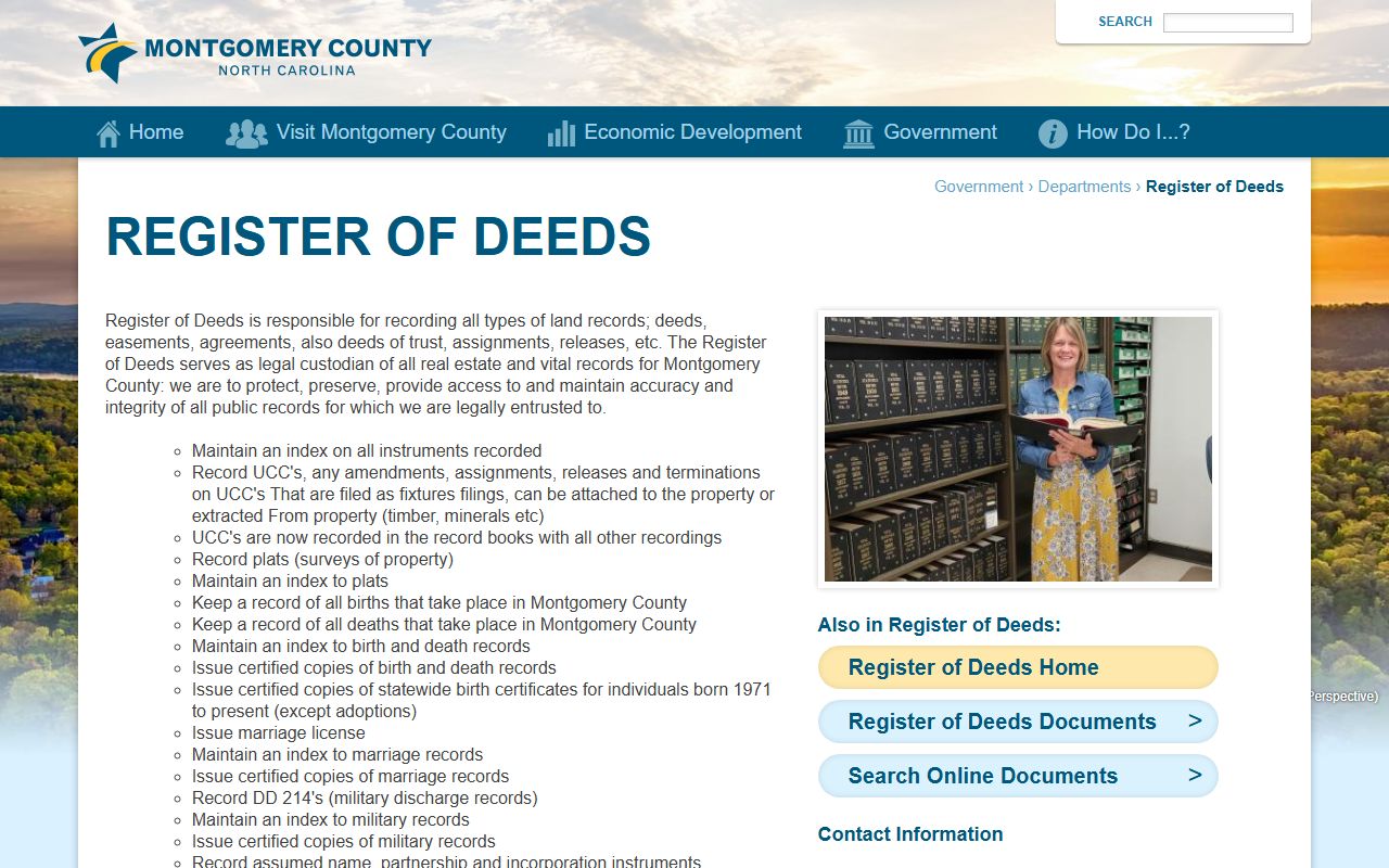 Montgomery County Register of Deeds office for public records in Troy