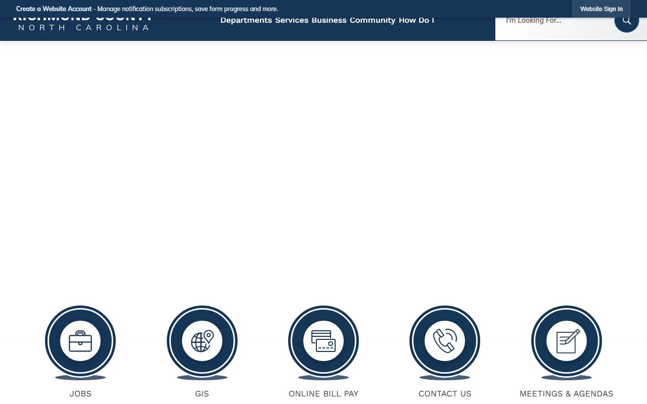 Richmond County government homepage for public records in North Carolina