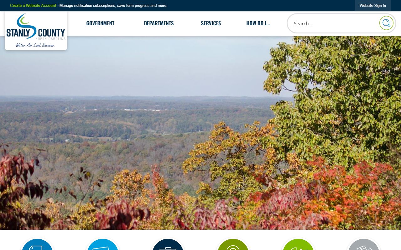 Stanly County government homepage for public records in North Carolina