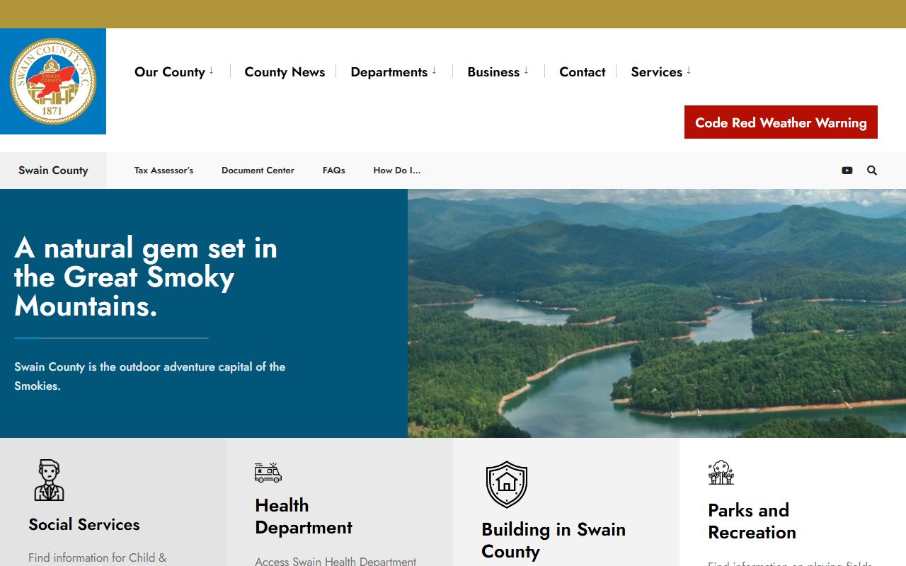 Swain County government homepage for public records access