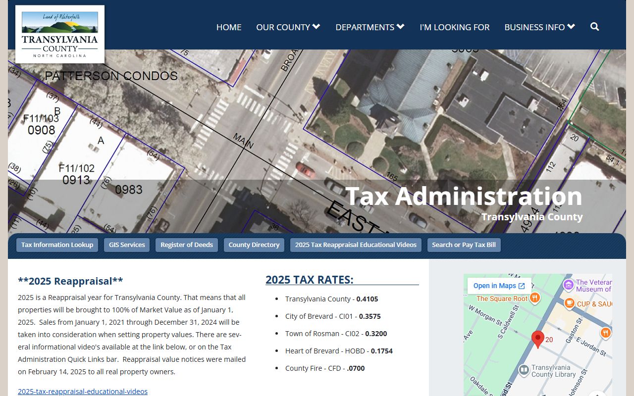 Transylvania County tax administration public records portal