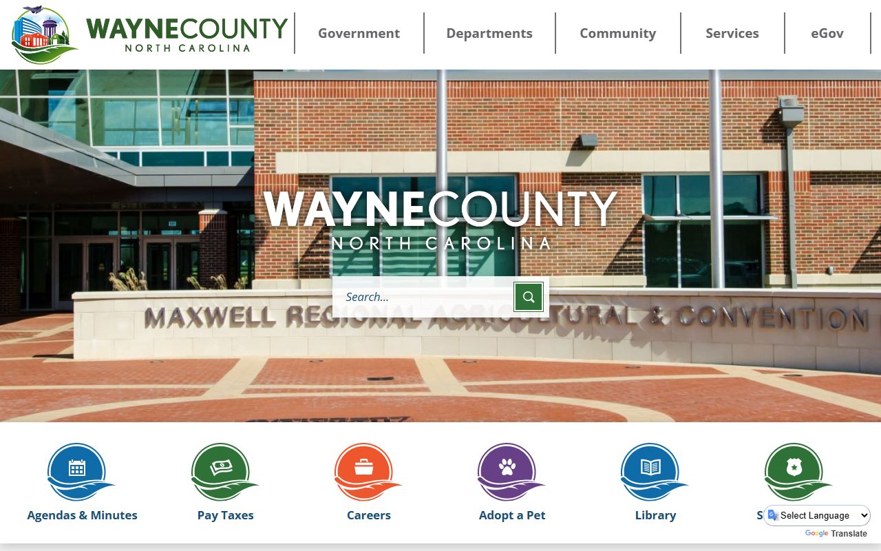 Wayne County government homepage for public records