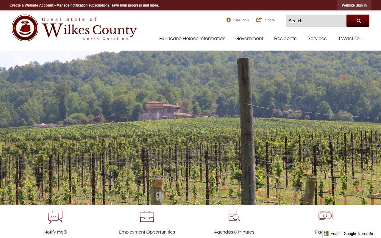 Wilkes County government homepage for public records